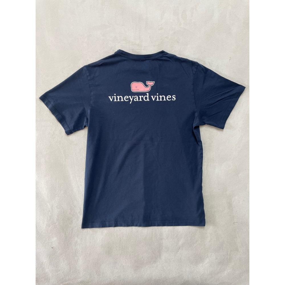 Vineyard Vines Mens Navy Blue Short Sleeve Whale Logo Graphic T-Shirt Size M